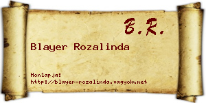 Blayer Rozalinda névjegykártya